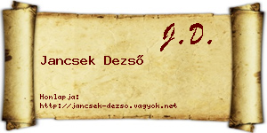 Jancsek Dezső névjegykártya
