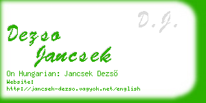 dezso jancsek business card
