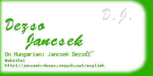 dezso jancsek business card